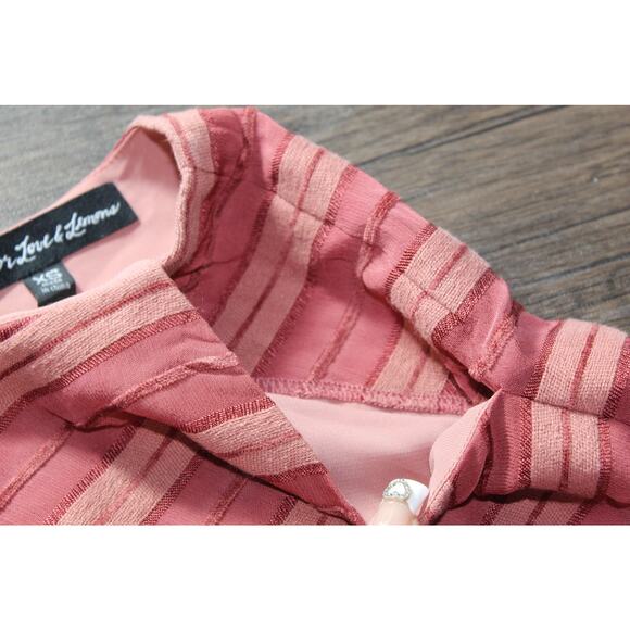 For Love & Lemons Mauve Pink Skirt Chevron Ribbon Ruffle Revolve Size XS - Picture 4 of 8